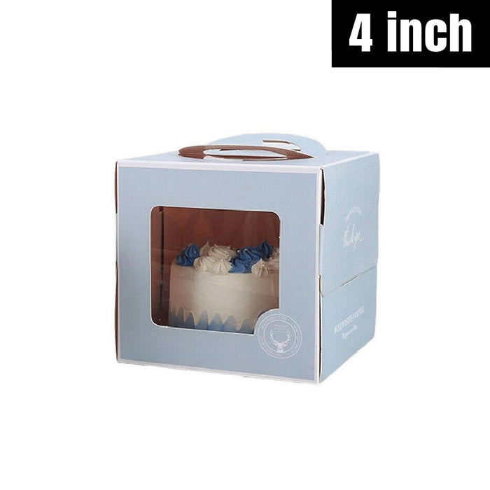 30 Pcs Portable Cake Box with Clear Window and Handle 3 Styles