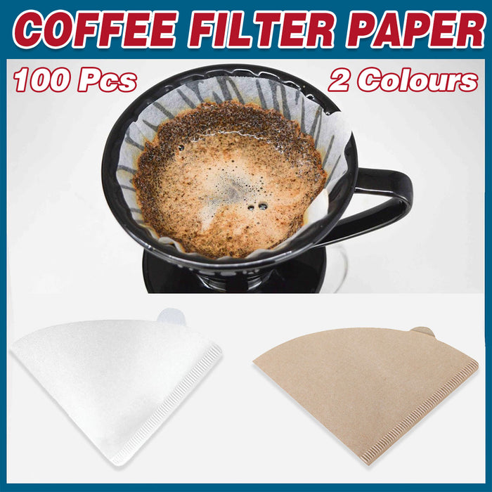 100 Pcs Conical Coffee Filter Paper Virgin Wood Pulp