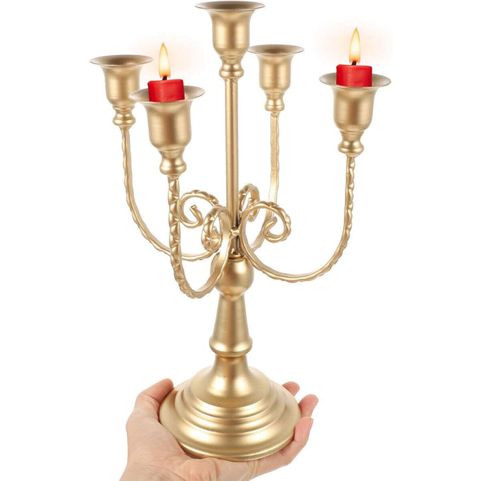 Vintage Metal Candle Holder European Style Gold Stand