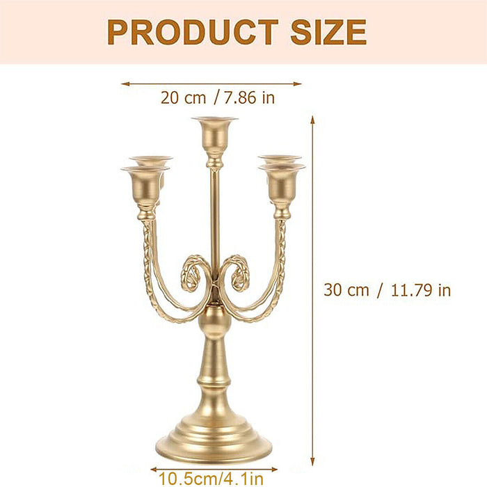Vintage Metal Candle Holder European Style Gold Stand