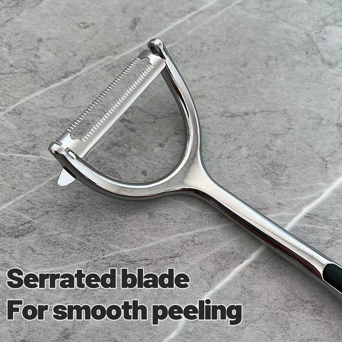 2 Pcs Stainless Steel Peeler Set with Serrated Blades