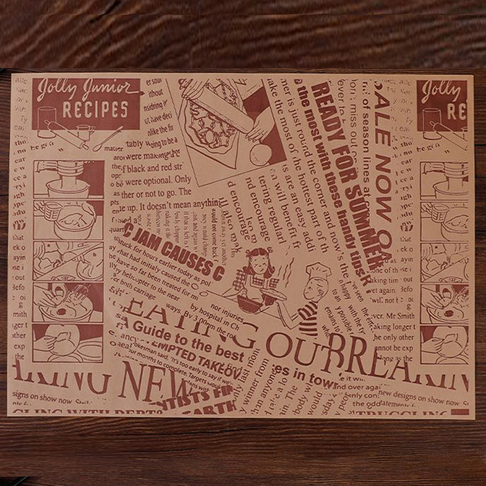 100Pcs Grease-Proof Sandwich Wrappers Oil Blotting Coated Paper 5 Styles