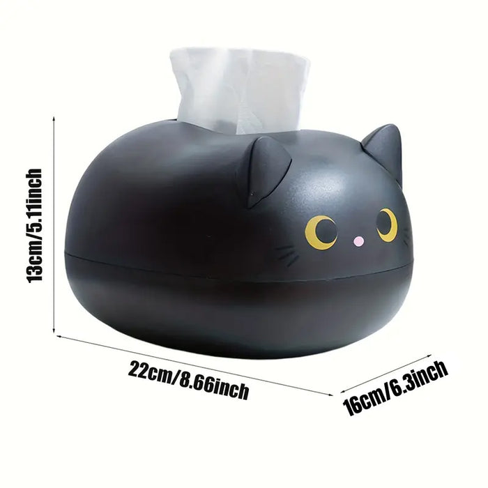 Cat Shaped Tissue Box with Toothpick Holder Drawer Organizer