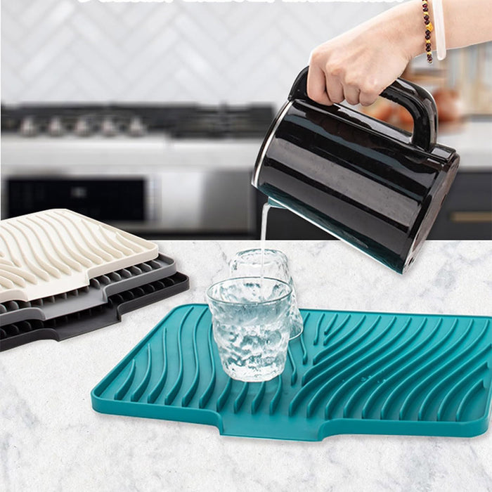 1Piece Silicone Drying Mat Heat Resistant Slope Design