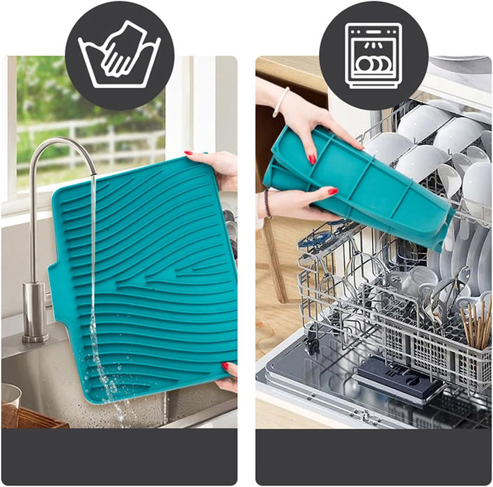 1Piece Silicone Drying Mat Heat Resistant Slope Design