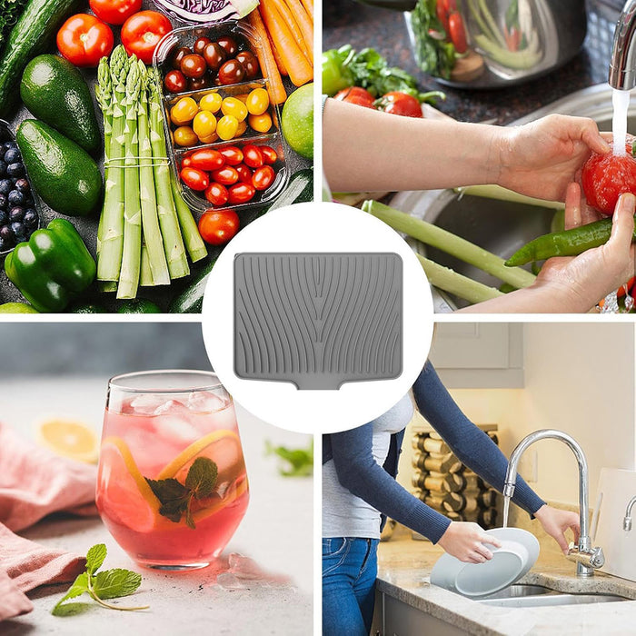 1Piece Silicone Drying Mat Heat Resistant Slope Design