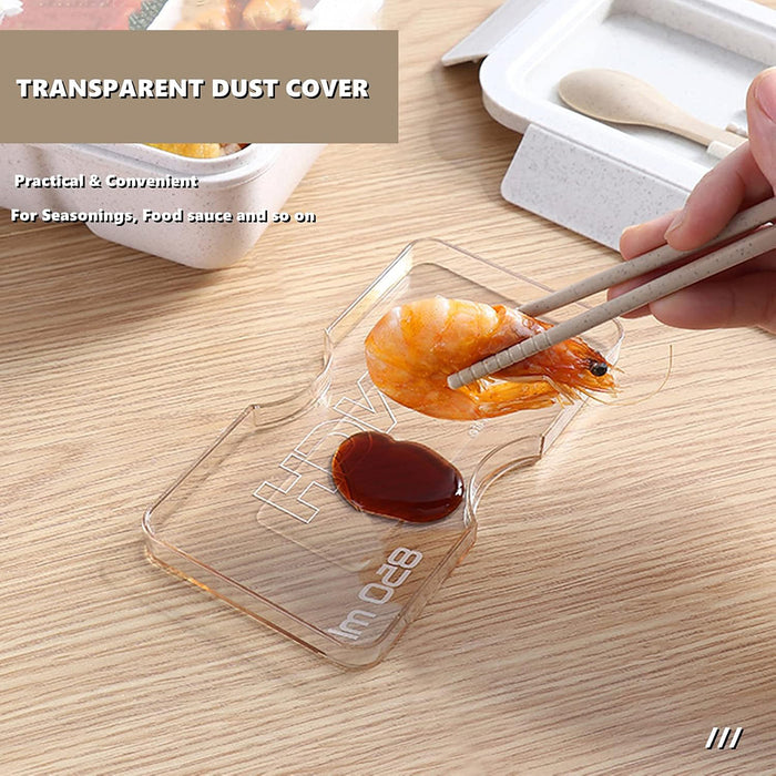 Square Lunch Box with Cutlery Microwave Safe Wheat Straw 850ml