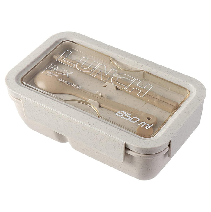 Square Lunch Box with Cutlery Microwave Safe Wheat Straw 850ml