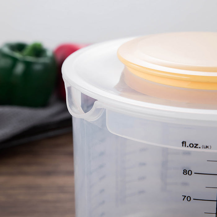 2.5L Plastic Measuring Bowl with Lid and Scale Markings