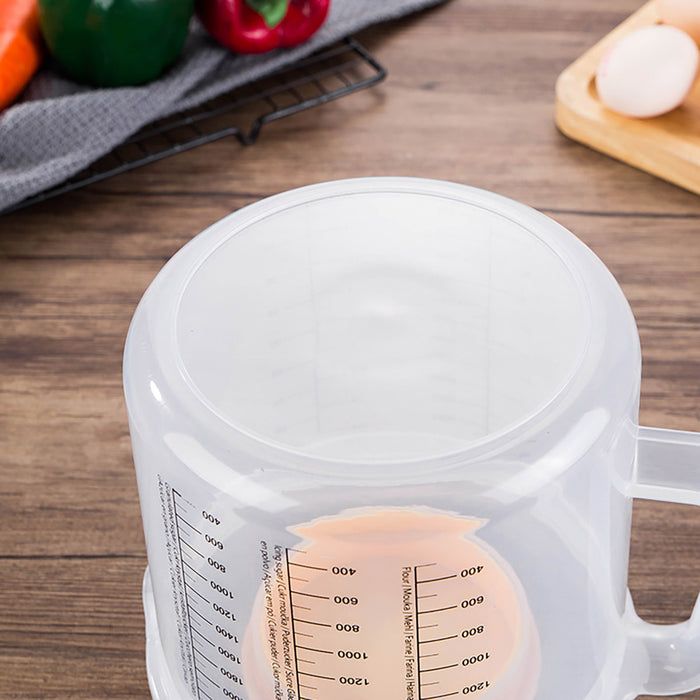 2.5L Plastic Measuring Bowl with Lid and Scale Markings
