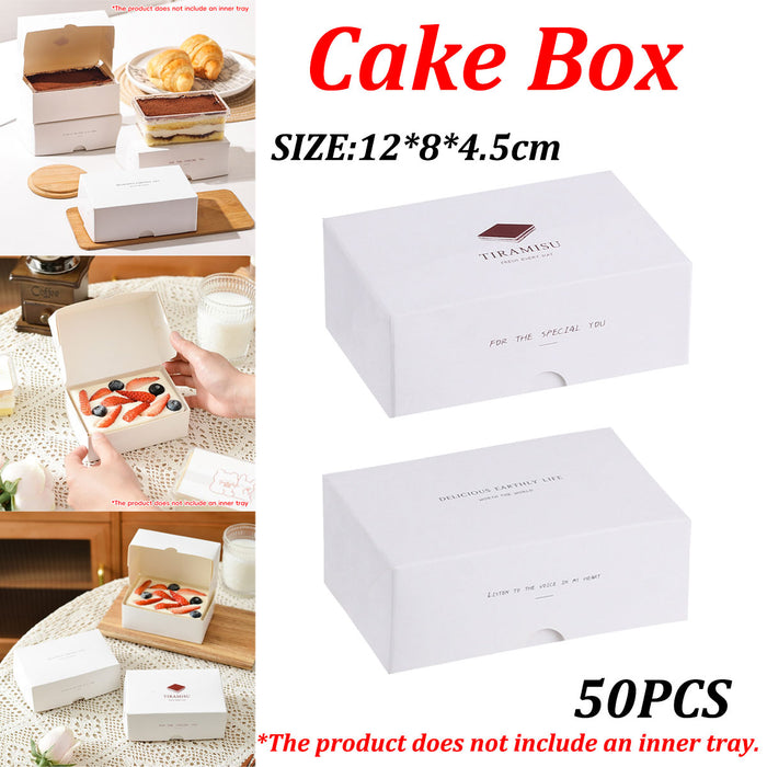 50 Pcs Food-Safe Disposable Baking Pastry Packaging Boxes