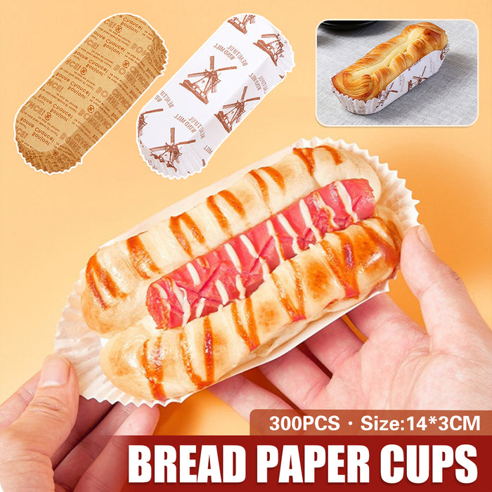 300PCS Bread Paper Cups Food Grade Oil-Proof and High Temperature Resistance
