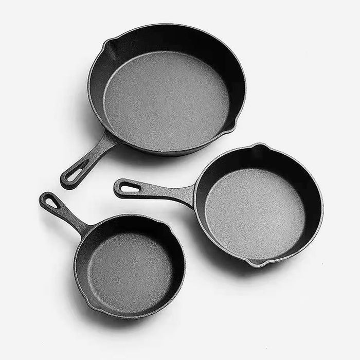 3Pcs Cast Iron Frying Pan Set Non-Stick for All Stovetops