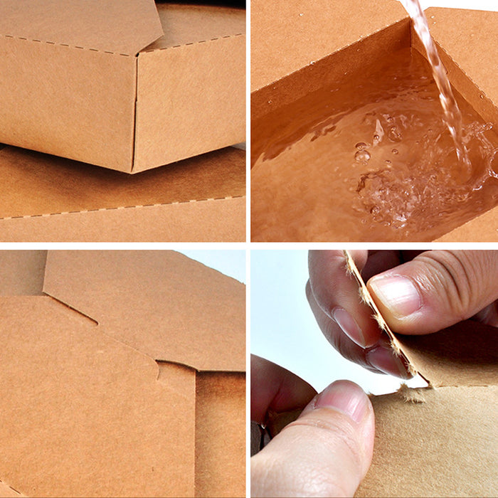 200 Pcs Kraft Paper Lunch Boxes 11 Styles Disposable Takeaway Food Containers