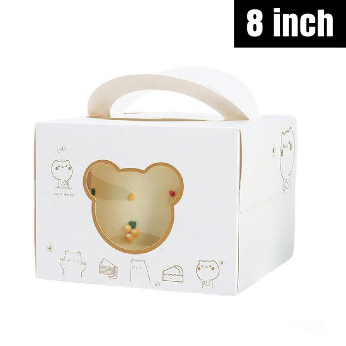 30 Pcs Portable Cake Box with Clear Window and Handle 3 Styles