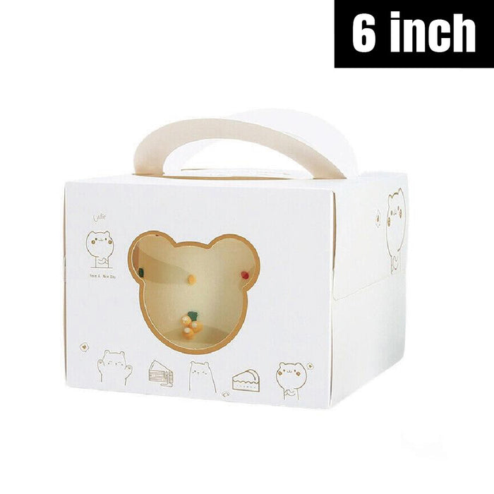 30 Pcs Portable Cake Box with Clear Window and Handle 3 Styles