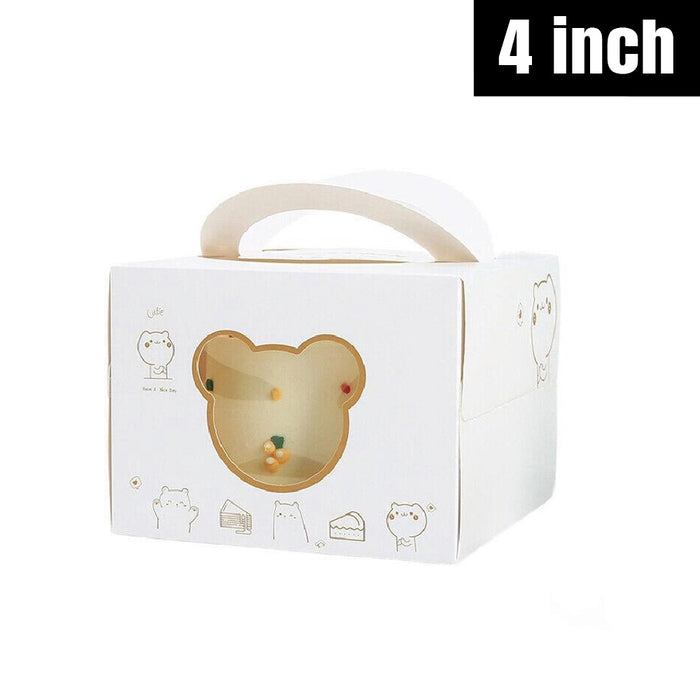 30 Pcs Portable Cake Box with Clear Window and Handle 3 Styles