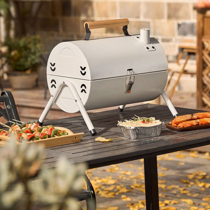 Portable Charcoal BBQ Grill with Foldable Legs and Dual Air Vents