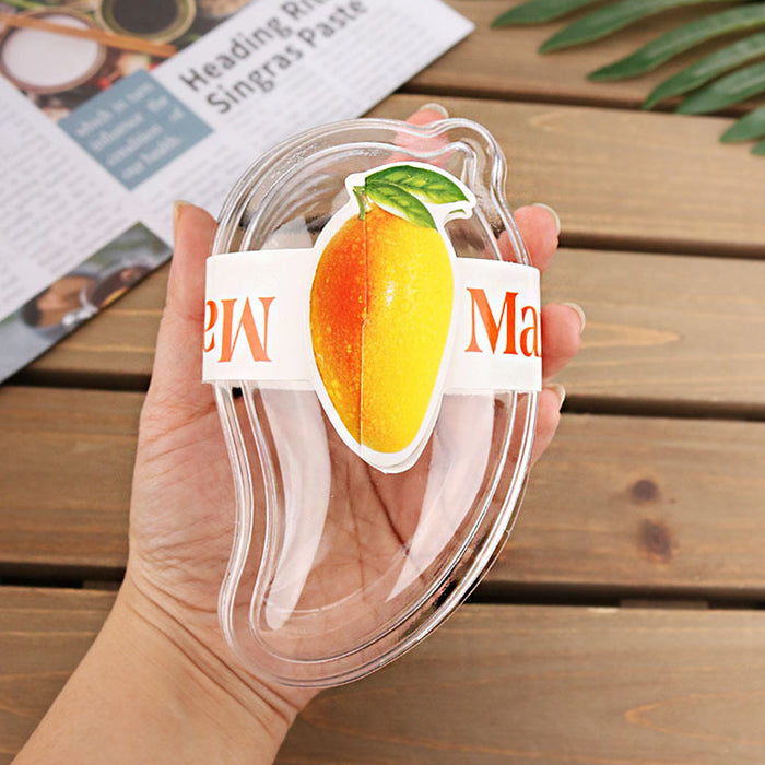 100 Pcs Clear Mango-Shaped Cake Boxes for Mousse Fruit Layered Desserts