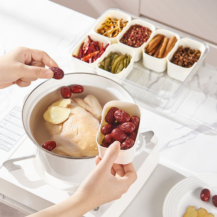 Airtight Food Grade Storage Box Multi Compartment White Clear Lid