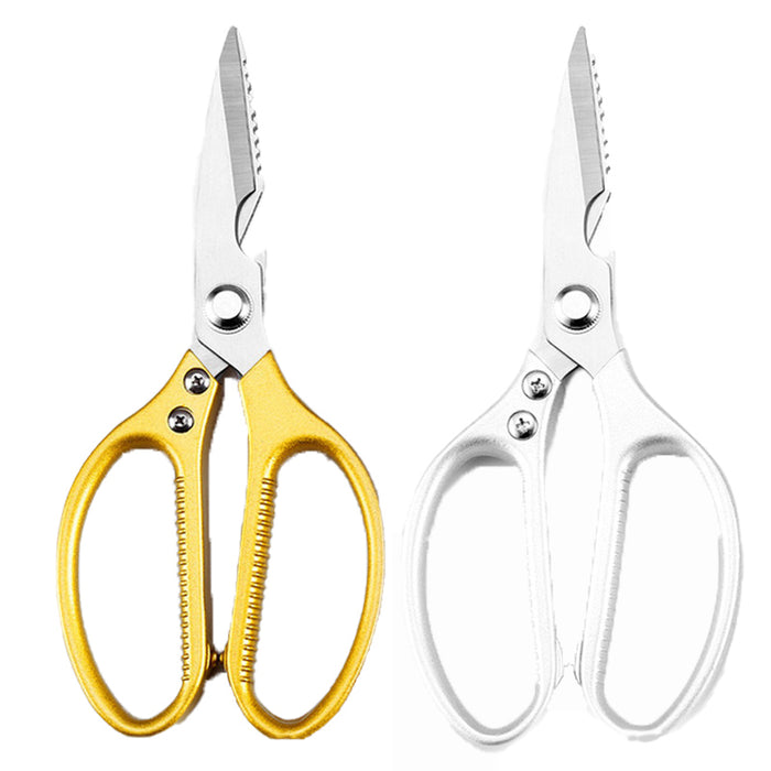 2 Pcs Heavy Duty Stainless Steel Kitchen Scissors for Fish and Chicken Bone