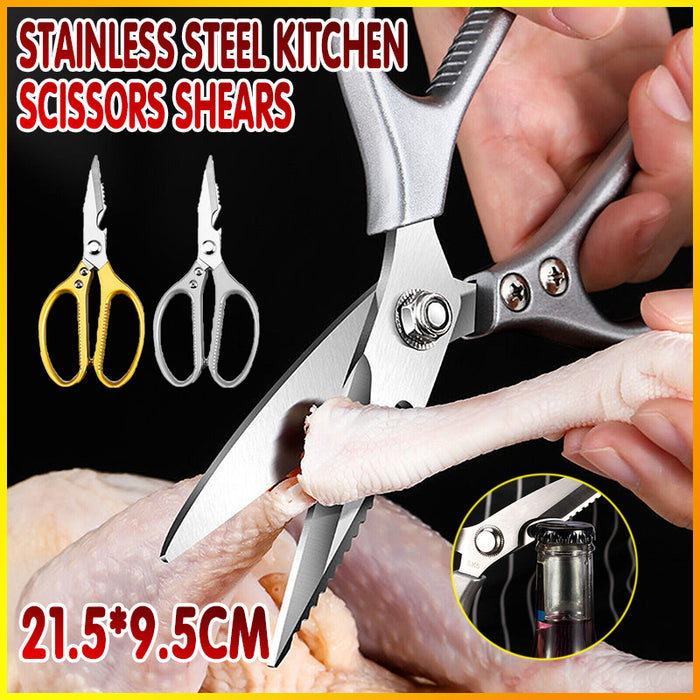 2 Pcs Heavy Duty Stainless Steel Kitchen Scissors for Fish and Chicken Bone