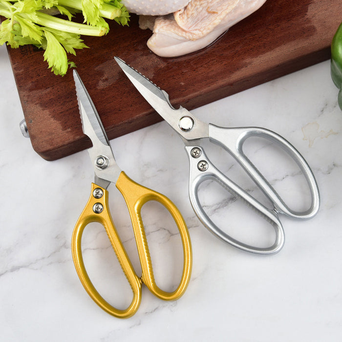 2 Pcs Heavy Duty Stainless Steel Kitchen Scissors for Fish and Chicken Bone