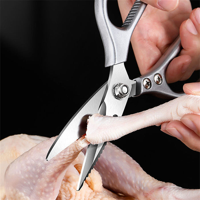 2 Pcs Heavy Duty Stainless Steel Kitchen Scissors for Fish and Chicken Bone