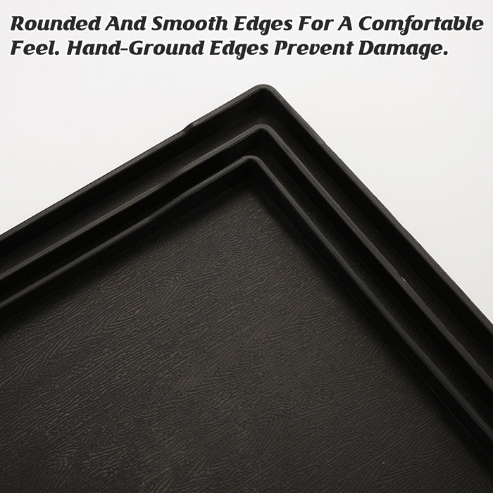 12 Pcs Rectangular PP Plastic Serving Tray with Non-Slip Surface 24 x 18 cm