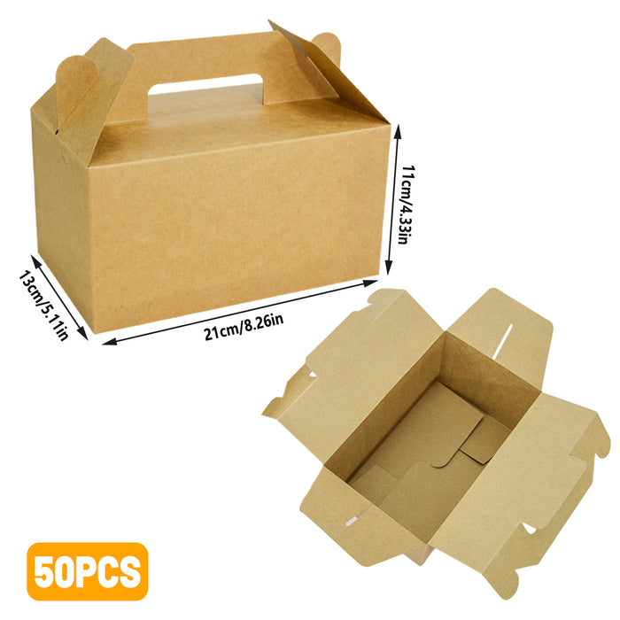 Kraft Paper Takeaway Boxes, 210x130x110mm, 50 pack