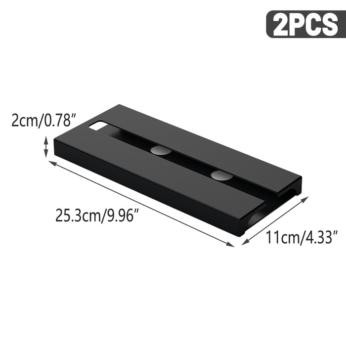 2 Pcs Under-Cabinet Wine Glass Hanging Rack Black HIPS