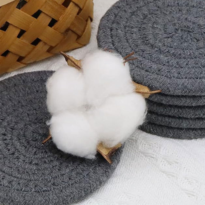 8Pcs Woven Cotton Rope Coasters for Coffee Tea