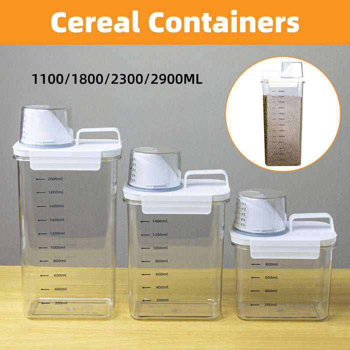 Sealed Grain Storage Container with Scale Marks and Cup