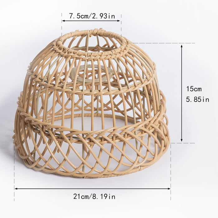 Woven Plastic Chandelier Lampshade Yellow Zen Vintage Dome