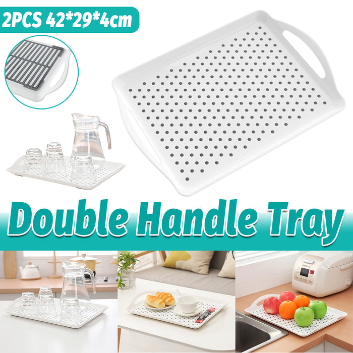 420x290x40mm Serving Tray Double Handle Non Slip, set of 2