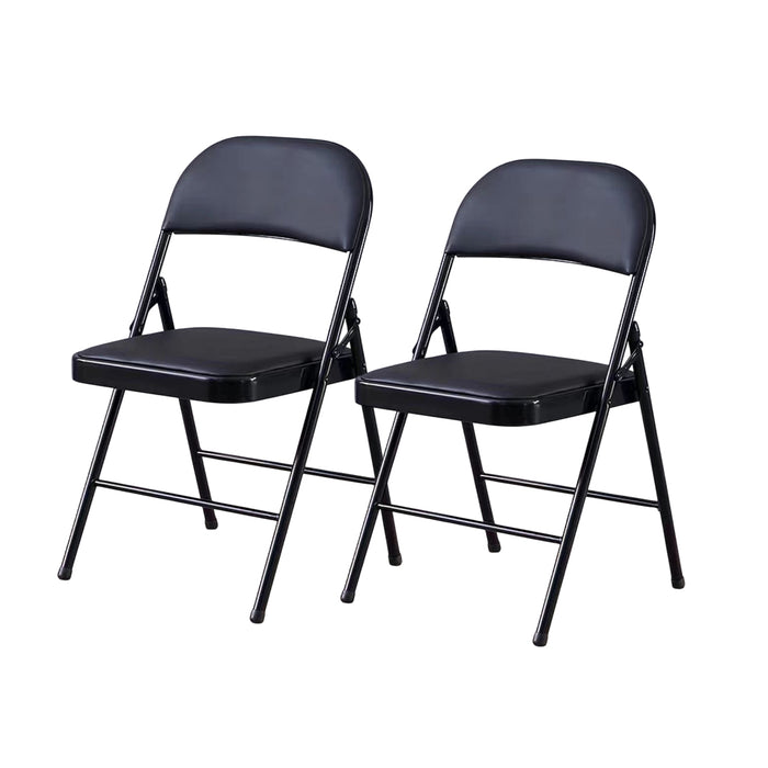 Black Folding Dining Chair, 2pcs
