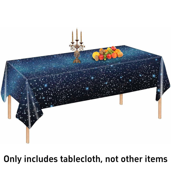 2 Pcs Galaxy Theme Plastic Tablecloths Waterproof 137 x 274 cm