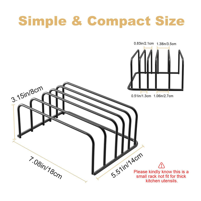 Chopping Board Rack Metal Black Space Saving 18cm