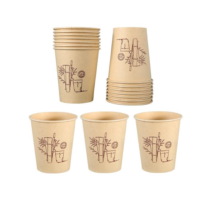 500 Pcs Disposable Paper Coffee Cups 9oz Bamboo Pulp Leak Proof