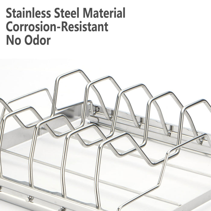 430 Stainless Steel Foldable BBQ Rib Rack Grill Net 26.6 x 22.2 cm