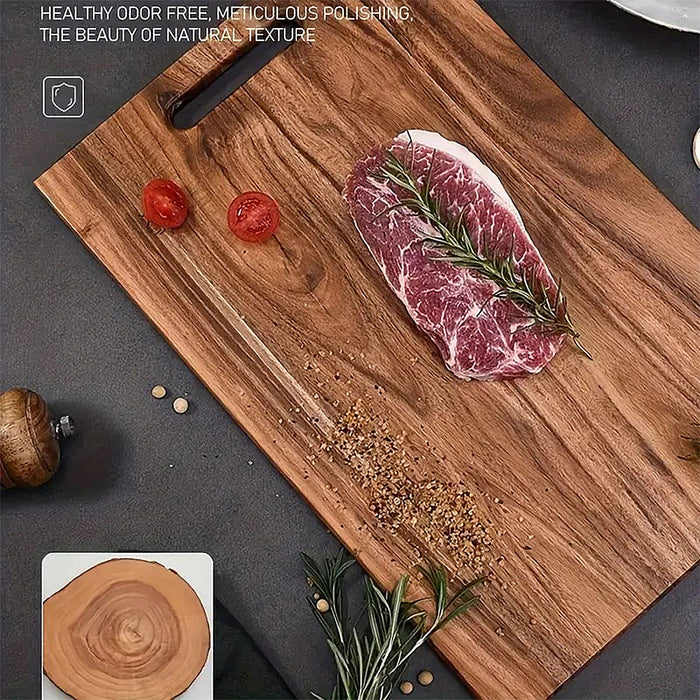 Acacia Wood Cutting Board Thick Knife Friendly Handle