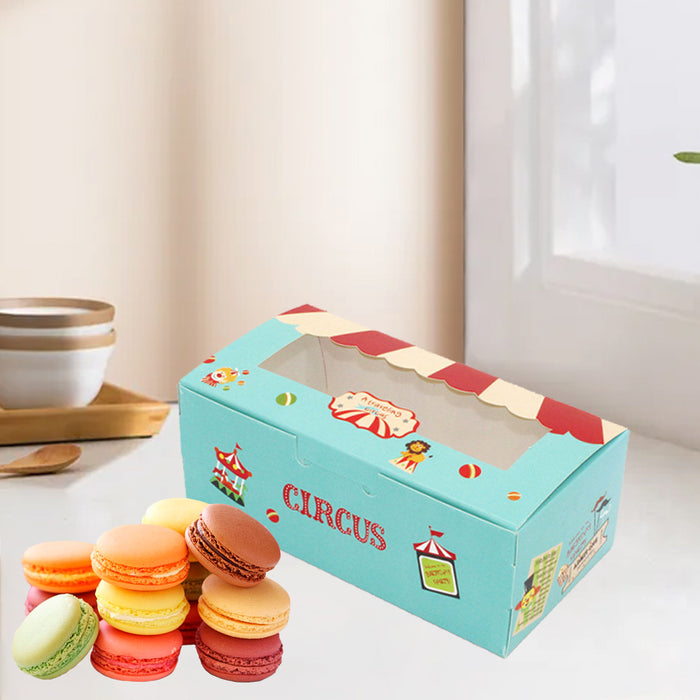 50 Pcs Window Cake Packaging Boxes Food-Grade Cardboard in 6 Styles