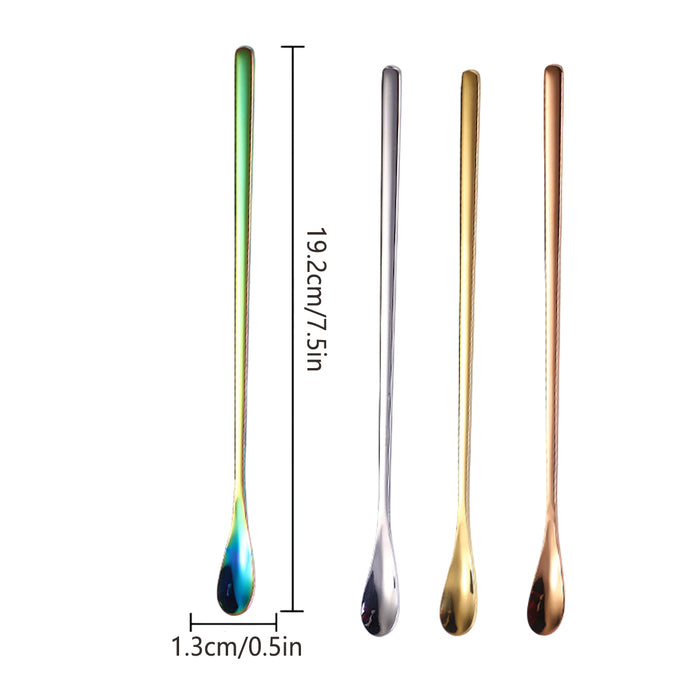 16 Pcs Stainless Steel Stirring Spoons 192mm 4 Colours