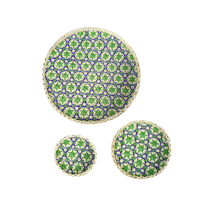 Natural Rattan Woven Pastry Tray Japanese Style Bread Basket Multiple Sizes