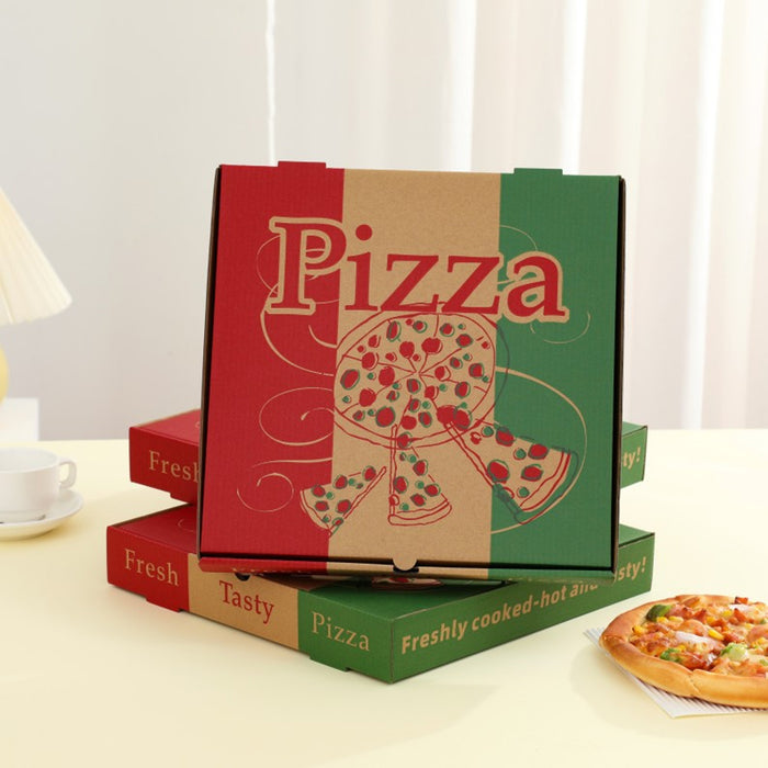 50 Pcs Pizza Packing Box with Foil Lining Recyclable Cardboard 7 to 13 inch