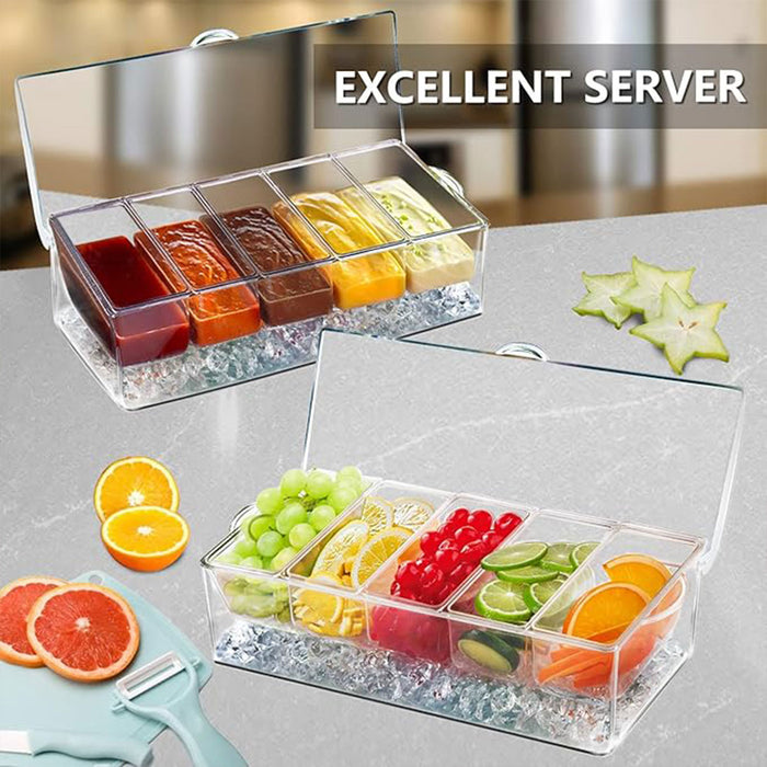 Outdoor Picnic Ice Box Split Salad Plate Clear BPA Free