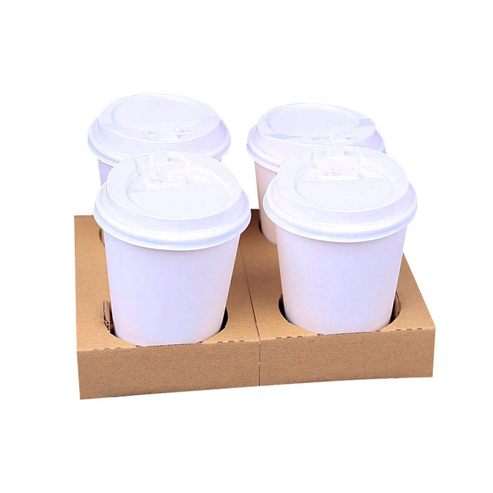 100 Pcs Corrugated Cup Holder Thick Kraft Paper Base