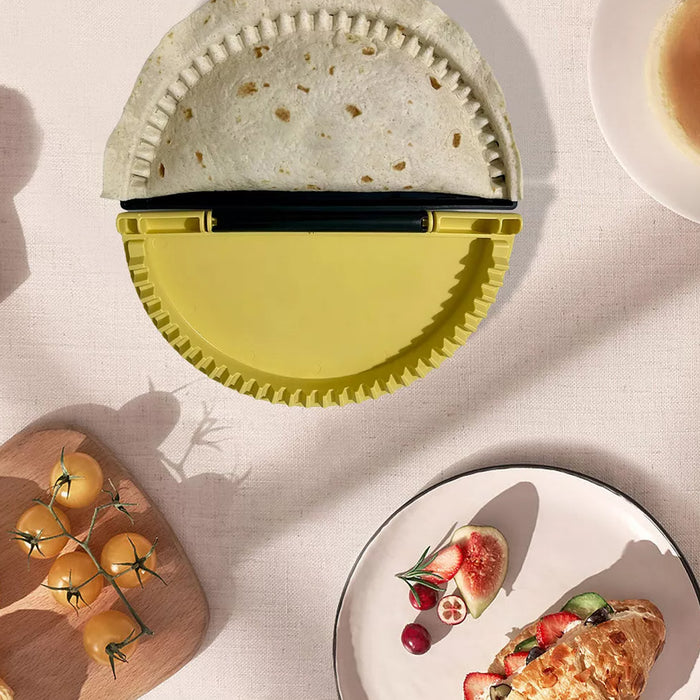 Sandwich Maker Tool Round Food Grade Plastic Yellow Black