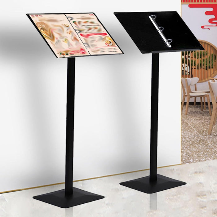 Restaurant Menu Display Stand 115cm with 3-Ring Binder Anti-Slip Base