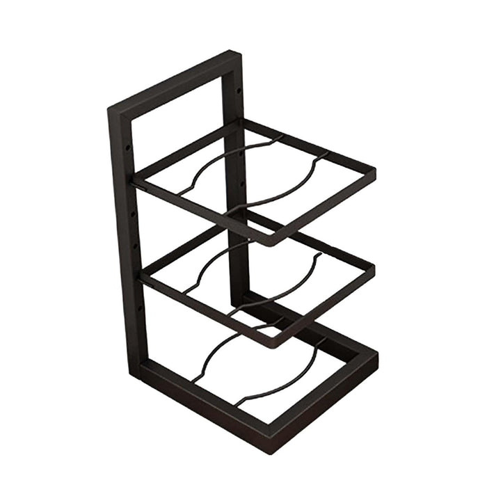 3-Layer Kitchen Pot Rack with Curved Supports Black